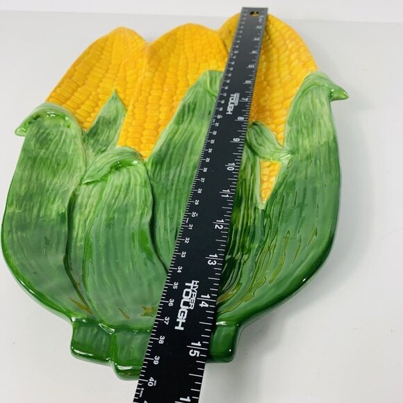 Corn Ceramic Serving Platter Retro Farmhouse Table Decor VTG Kitchen Dish BBQ - Picture 10 of 13